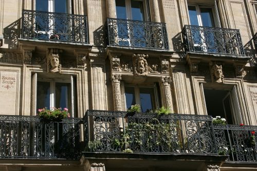 Balkonai, Pastato Fasadas, Architektūra, Paris, Langai