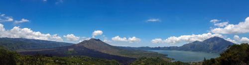 Bali, Indonezija, Kelionė, Kalnai, Vulkanas, Ežeras, Vaizdas, Panorama, Batur, Dangus, Debesys