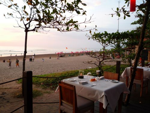 Bali, Indonezija, Restoranas, Paplūdimio Pusė, Vakaras, Saulėlydis