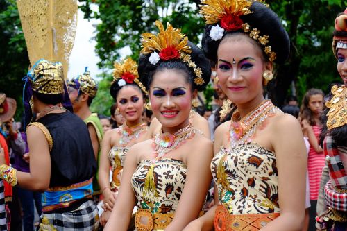 Bali, Moteris, Etninis, Indonezija, Atogrąžų, Laimingas, Jaunas, Papludimys, Šypsena, Festivalis