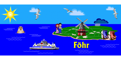 Baltiškas, Karinis Jūrų Laivynas, Vandenynas, Jūra, Sala, Vokietija, Föhr, Nemokama Vektorinė Grafika