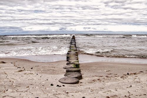 Baltijos Jūra, Jūra, Kranto, Papludimys, Vanduo, Šventė, Smėlis, Dangus, Groynes, Šiaurinė Vokietija, Banga, Atmosfera, Poilsis, Paplūdimys Vasara, Putos, Tylus, Zingst