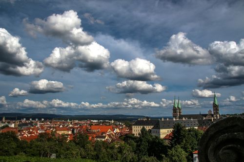 Bamberg, Debesys, Dangus, Dom, Kraštovaizdis, Stogai