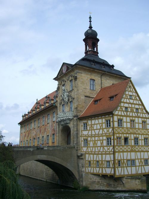 Bamberg, Miesto Rotušė, Tiltas, Regnitz