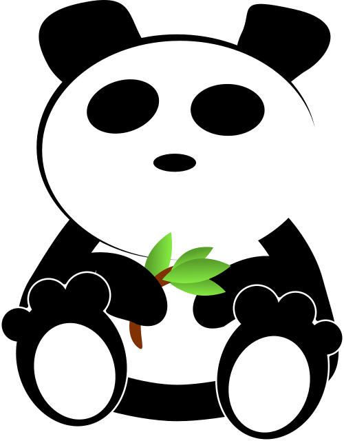 Bambukas, Panda, Valgymas, Sėdi, Mielas, Animacinis Filmas, Nemokama Vektorinė Grafika