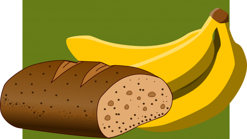 Bananas, Duona, Ruda, Maistas, Vaisiai, Žalias, Geltona, Nemokama Vektorinė Grafika