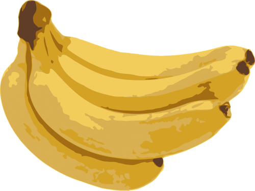 Bananas, Vaisiai, Geltona, Ekologiškas, Mityba, Sveikas, Maistas, Nemokama Vektorinė Grafika
