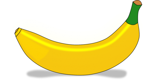 Bananas, Valgyti, Valgomieji, Maistas, Vaisiai, Geltona, Nemokama Vektorinė Grafika