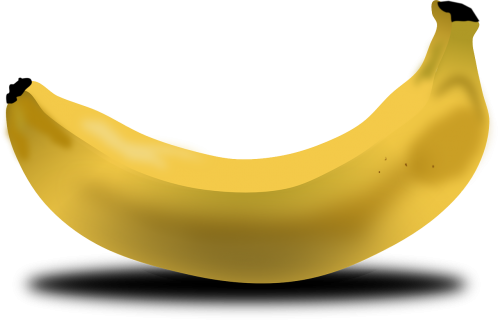 Bananas, Vaisiai, Maistas, Geltona, Sulenktas, Nemokama Vektorinė Grafika