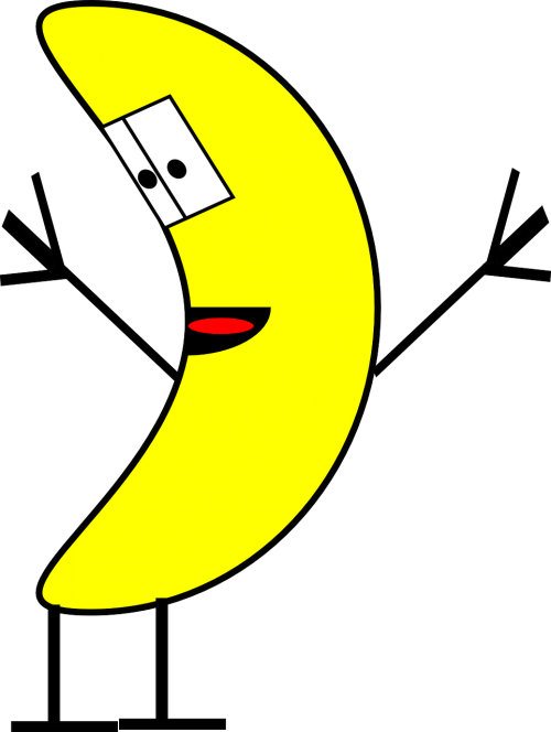 Bananas, Animacinis Filmas, Laimingas, Šokiai, Geltona, Nemokama Vektorinė Grafika