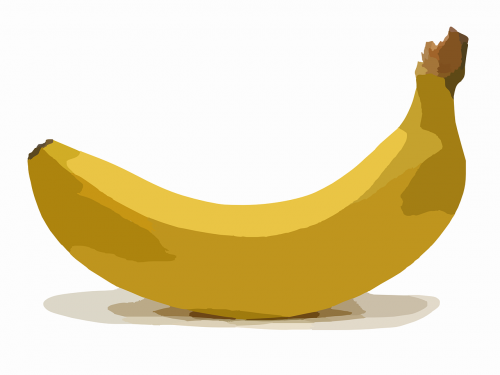 Bananas, Vaisiai, Sulenktas, Geltona, Atogrąžų, Izoliuotas, Nemokama Vektorinė Grafika