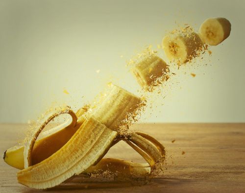 Bananas, Banano Žievė, Foto Montavimas, Geltona, Sprogimas