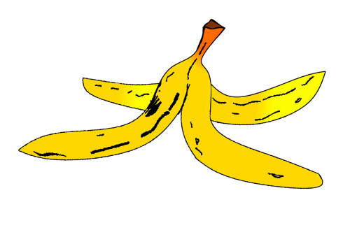 Banano Žievė, Atsikratymo Pavojus, Komiksas, Likučiai, Organinės Atliekos, Lukštas, Bananas, Kompostas, Slidu, Slydimo Pavojus