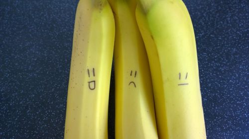 Bananai, Vaisiai, Laimingas, Geltona, Valgymas