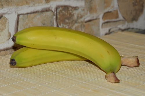 Bananai, Geltona, Vaisiai, Vaisiai, Prinokę, Vitaminai