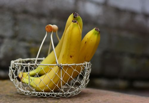 Bananai, Vaisiai, Vaisių Krepšys, Geltona, Sveikas, Vitaminai, Maistas, Prinokę