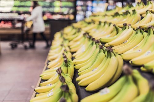 Bananai, Vaisiai, Maistas, Maisto Prekių Parduotuvė, Prekybos Centras, Apsipirkimas