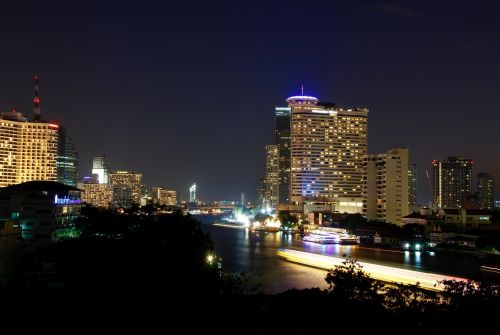Bangkokas, Tailandas, Asija, Dangoraižis, Pastatas, Miestas, Architektūra, Panorama, Apšviestas, Metropolis, Naktis