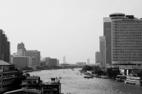 Bangkokas, Tailandas, Dangoraižis, Upė, Asija, Pastatas, Miestas, Architektūra, Panorama, Miesto Centras, Dangoraižiai