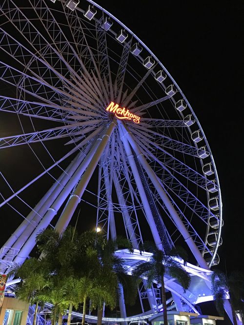 Bangkokas, Ferris Ratas, Parkas, Naktis, Šventė