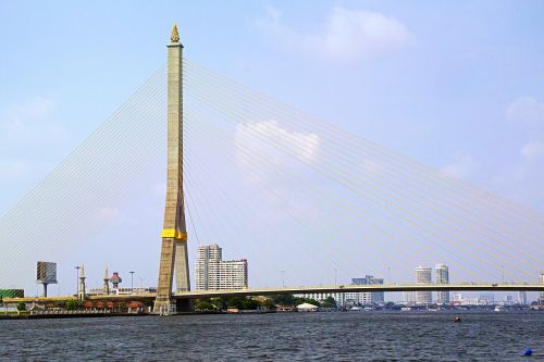 Bangkokas, Tiltas, Tailandas, Kraštovaizdis, Miesto, Upė, Architektūra, Asija, Upės Kraštovaizdis, Vanduo, Betono Tiltas
