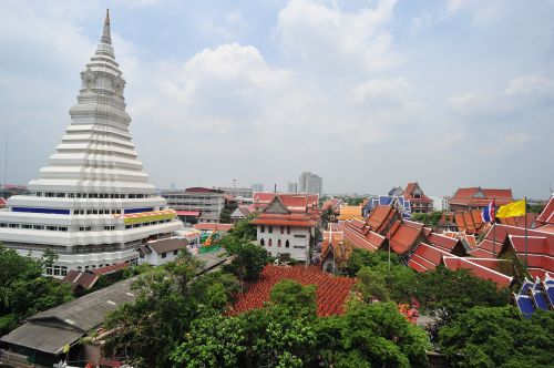 Bangkokas, Pagoda, Budizmas, Tailandas, Miestas, Stogai, Namai