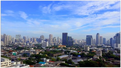 Bangkokas,  Dangus,  Mėlynas,  Pastatas,  Miestas