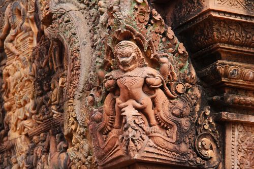 Banteay Srei, Šventykla, Kelionė, Senovinis, Senas, Gražus, Angkor Wat, Siem Grižti, Kambodža, Asija, Senovės, Architektūra, Khmer, Sugadinti, Budizmas, Akmuo, Religija, Turizmas, Unesco, Paveldas, Angkor, Turistinis