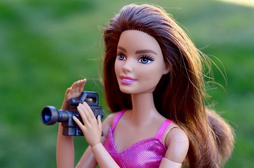 Barbie, Fotografas, Fotografija, Fotoaparatas, Objektyvas, Nuotrauka, Skaitmeninis, Technologija, Hobis, Lėlės, Kūrybingas, Moteris, Moteris, Filmavimas, Video, Graži, Patrauklus, Brunetė