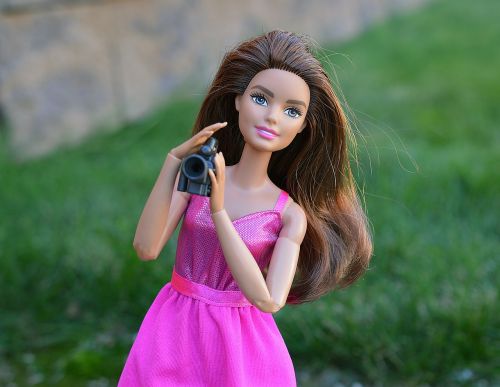 Barbie, Lėlės, Fotoaparatas, Vaizdo Kamera, Filmas, Filmavimas, Žaislas, Brunetė, Režisierius, Rožinis, Patrauklus, Moteris, Fotografas, Modelis