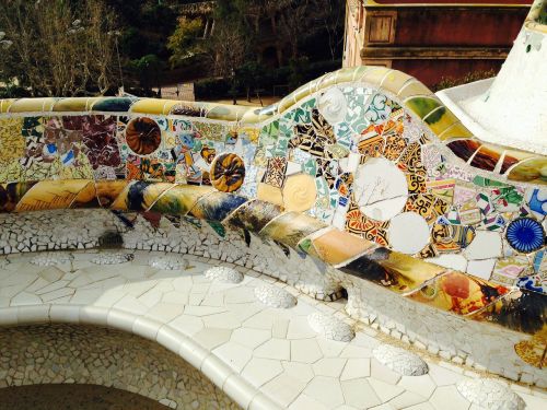 Barcelona, Güell Parkas, Gaudí, Mozaika