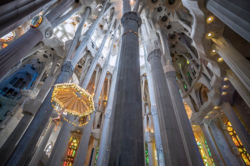 Barcelona, Stulpeliai, Šventykla, Sagrada Familia, Nukryžiuotas, Jėzus, Leopardas