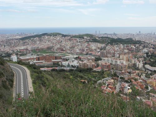 Barcelona, Iš, Tibidabo, Miestas, Kelias, Pastatai, Miesto Panorama, Matyti