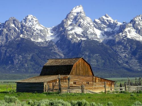 Tvartas, Namelis, Mormonisch, Vajomingas, Nacionalinis Parkas, Usa, Kalnai, Grand Teton Nacionalinis Parkas, Tetonas