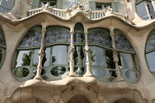 Barokas, Langas, Vitražas, Išgalvotas, Barcelona, Architektūra, Gaudi, Pastatas, Stilius, Fasadas