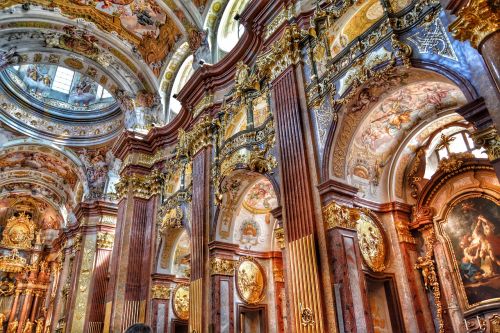 Barokinė Bažnyčia, Kolegiali Bažnyčia, Bažnyčia, Melk, Austria, Hdr, Baroko Stilius, Barokas