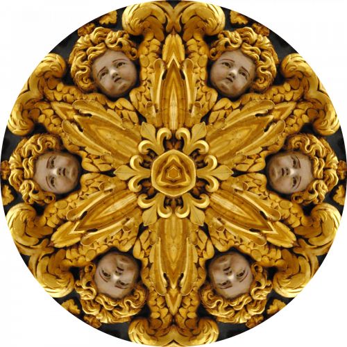 Auksas,  Auksinis,  Barokas,  Ratas,  Vaizdas,  Simetriškas,  Kaleidoskopas,  Balta,  Fonas,  Baroko Ratas 2