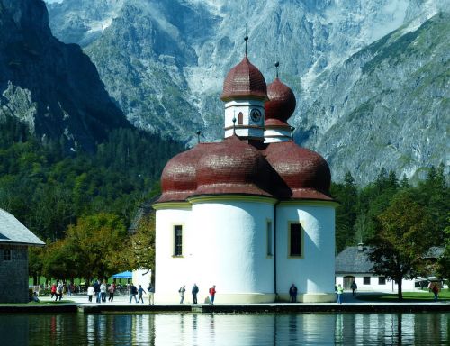 Bartholomä St, Karalius Ežeras, Berchtesgadener Žemės, Svogūnų Kupolas, Bavarija, Viršutinė Bavarija, Nacionalinis Parkas, Berchtesgadeno Nacionalinis Parkas