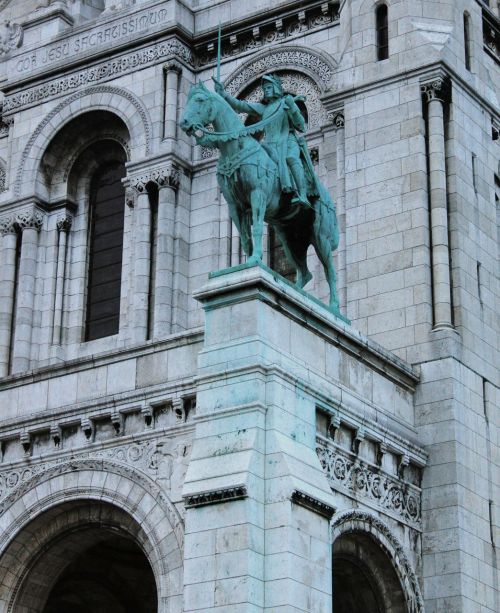 Bažnyčia Sacré Cœur, Paris, France, Statula, Skulptūra, Paminklas, Skulptūros, Pastatas, Architektūra, Lauke