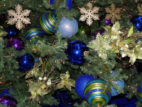 Bambukai, Kalėdos, Apdaila, Ornamentas, Xmas, Kalėdų Eglutė, Mėlynas, Blizgučiai