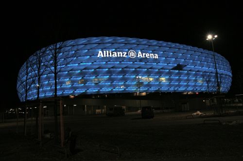 Bavarija, Munich, Vokietija, Arena, Futbolas, Naktis