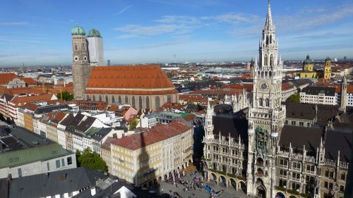 Bavarija, Valstybinis Kapitalas, Munich, Miesto Rotušė, Marienplatz, Frauenkirche, Tv Bokštas
