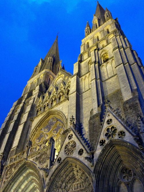 Bayeux, France, Notre Dame, Katedra, Architektūra, Bažnyčia, Twilight