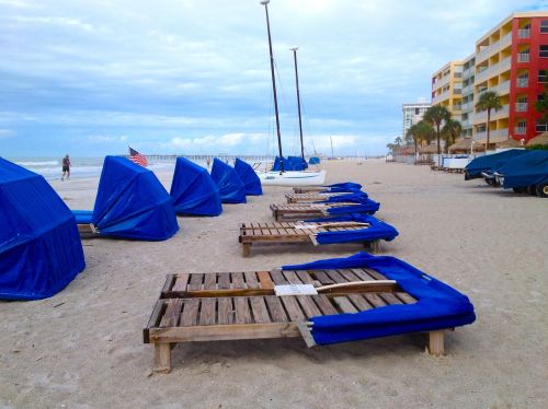 Papludimys, Floridos Paplūdimys, Laisvalaikis, Smėlis, Vandenynas, Paplūdimio Kėdės