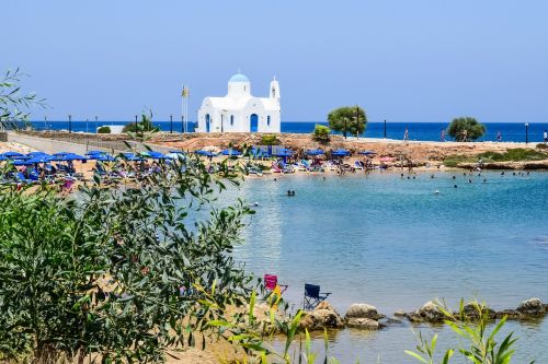 Papludimys, Kurortas, Vasara, Viduržemio Jūros, Kraštovaizdis, Bažnyčia, Turizmas, Protaras, Kipras