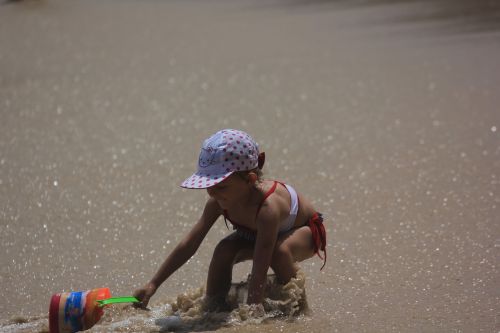 Paplūdimio Vaikai, Žaisti Vaikus, Maža Mergaitė