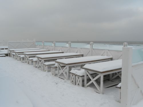 Paplūdimio Knokke, Sniegas, Kranto, Jūra