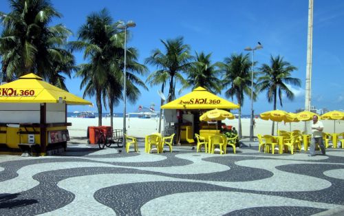 Copacabana & Nbsp,  Paplūdimys,  Rio & Nbsp,  De & Nbsp,  Janeiro,  Papludimys,  Vandenynas,  Saulė,  Smėlis,  Atostogos,  Caprinha,  Alus,  Paplūdimio Stovelis Kopakabanos Paplūdimyje