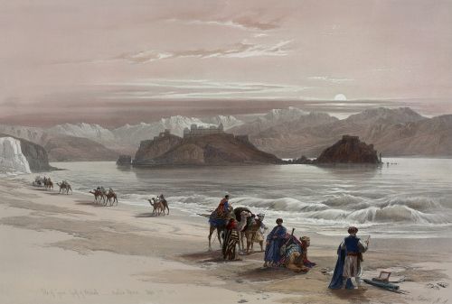 Beduinas, Kupranugaris, 1839, Sala, Graia, Akabah, Piešimas