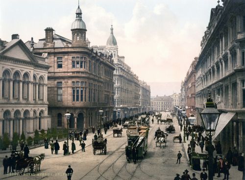 Belfast, Airija, Miestas, Karališkoji Prospektas, Kelias, Arklių Vilkikas, Fotochromas, 1900